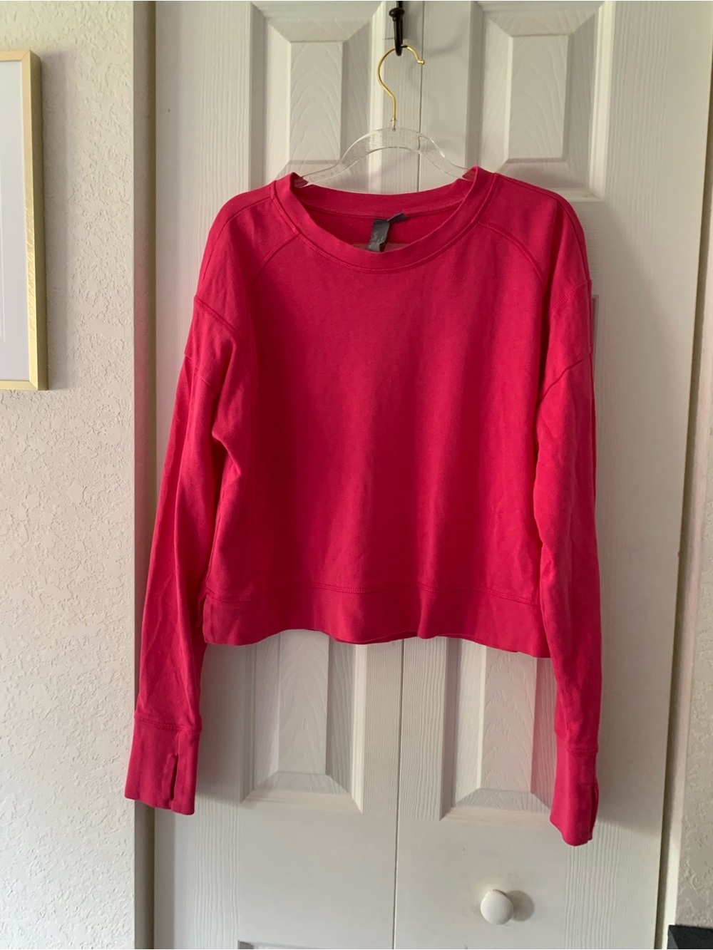Sweaty Betty Hot Pink Crewneck Pullover Sweatshirt Size 4 EUC